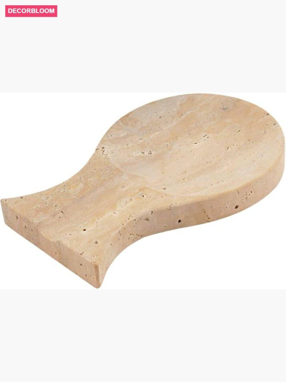 8" Travertine Marble Spoon Rest Handmade Kitchen Utensil Holder